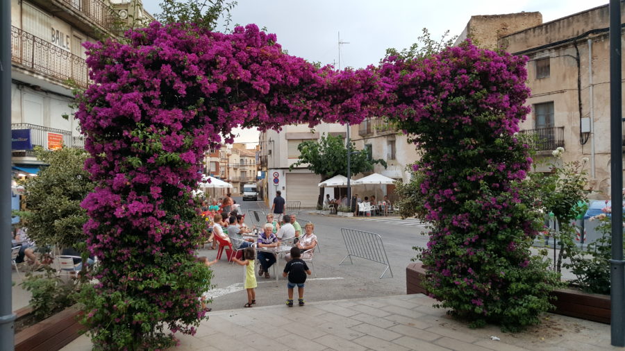 Roze reisfoto Tarragona | Dorpsplein El Perello